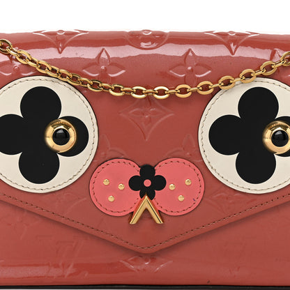 Louis Vuitton Vernis Valentine Dog Pochette Felicie Chain Wallet Pink 8 of 10