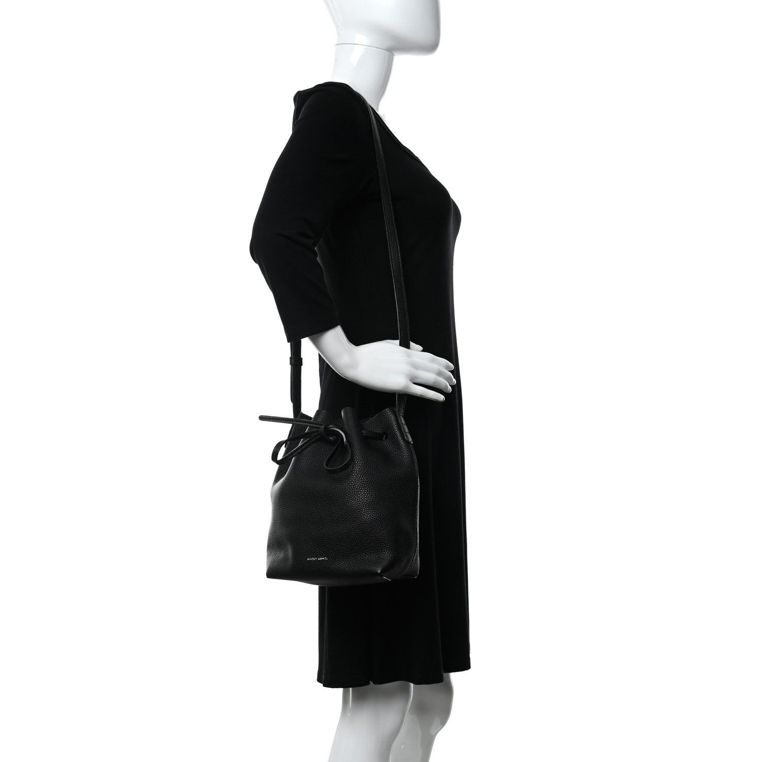 Mansur Gavriel Tumbled Calfskin Mini Bucket Bag Black 2 of 12