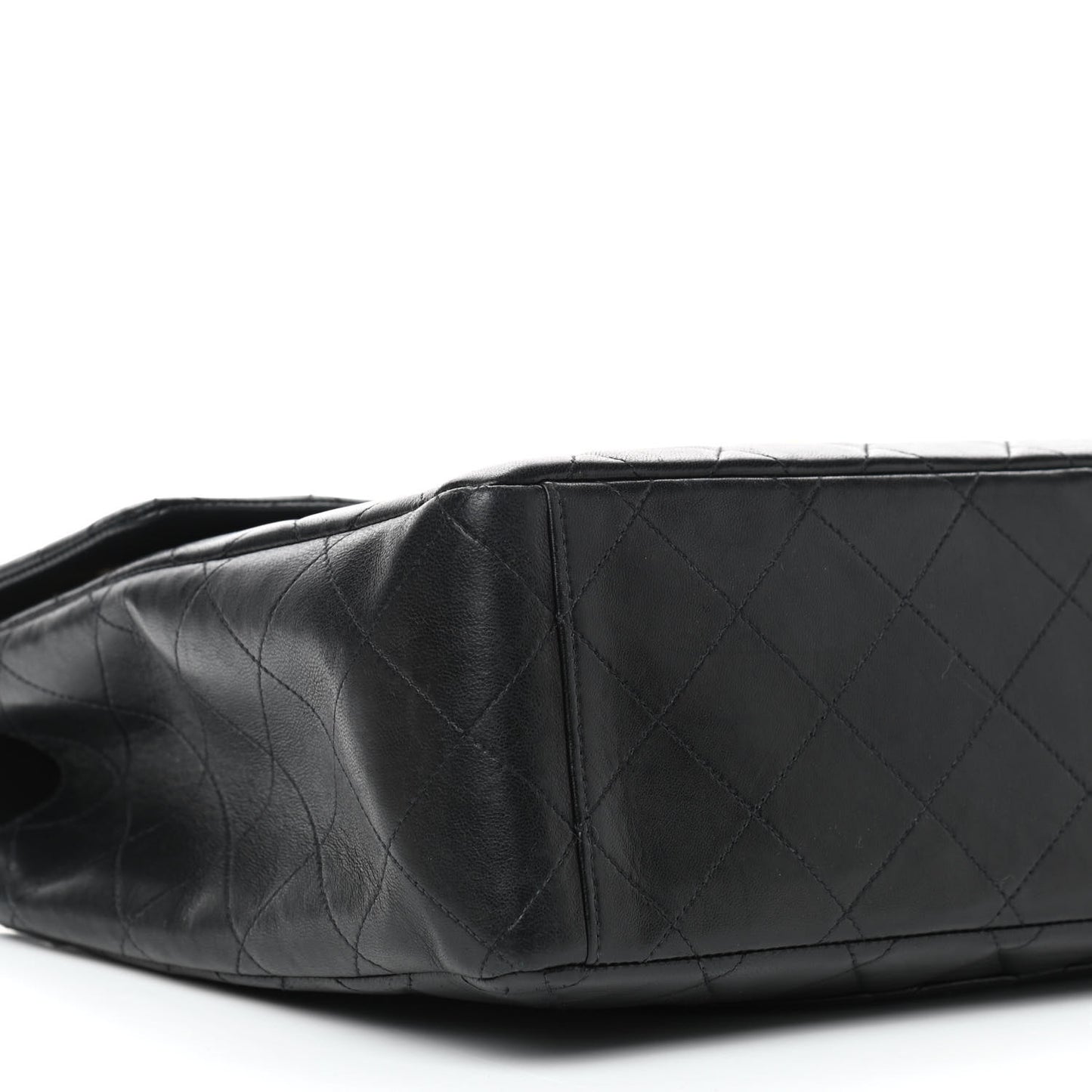 Lambskin Quilted XL Jumbo Single Flap Black