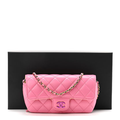 Chanel Lambskin Quilted Glasses Case With Chain Pink Yellow 12 of 12