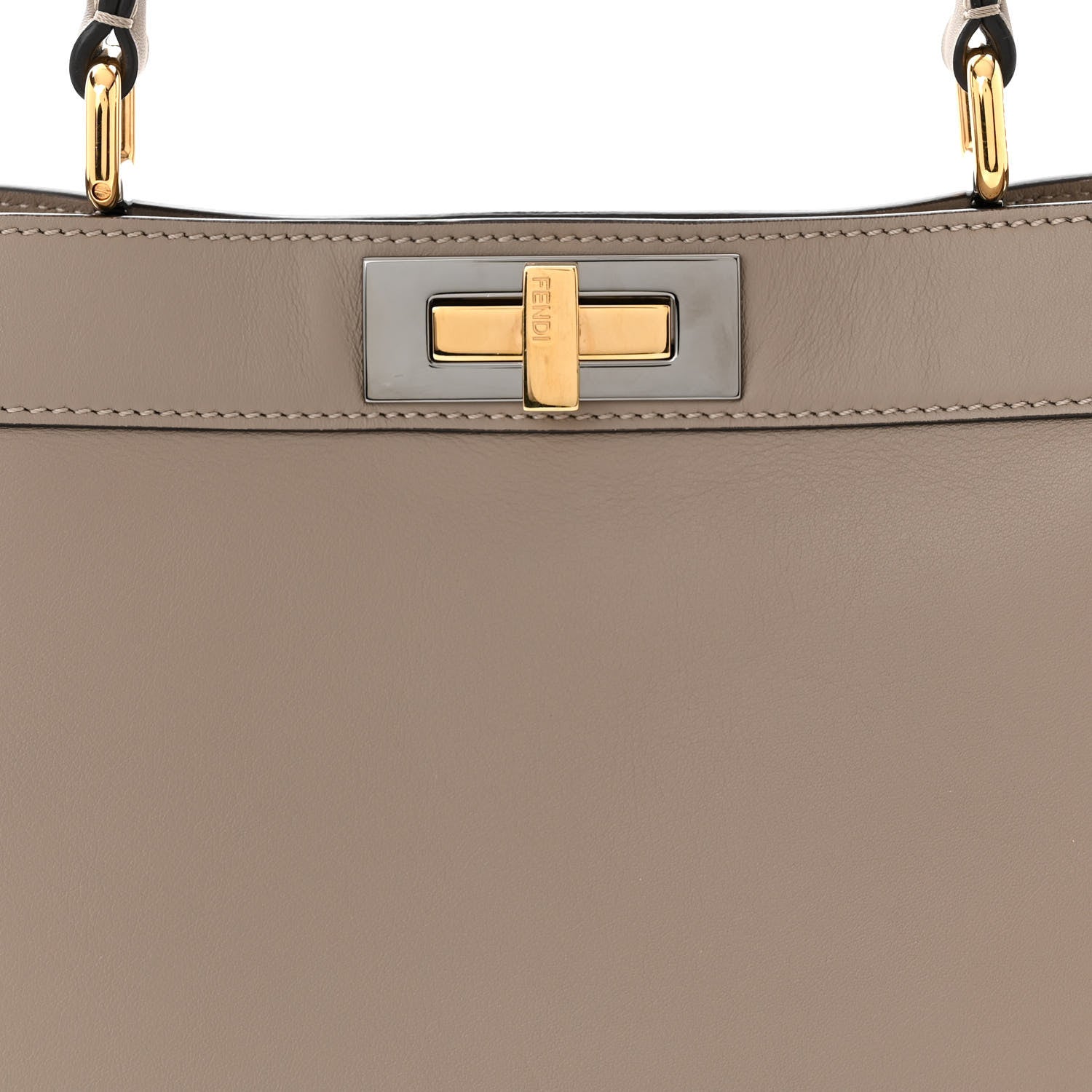 Fendi Vitello Seta Chenille FF Medium Peekaboo I SEE U Satchel Tortora Nuvola 10 of 14