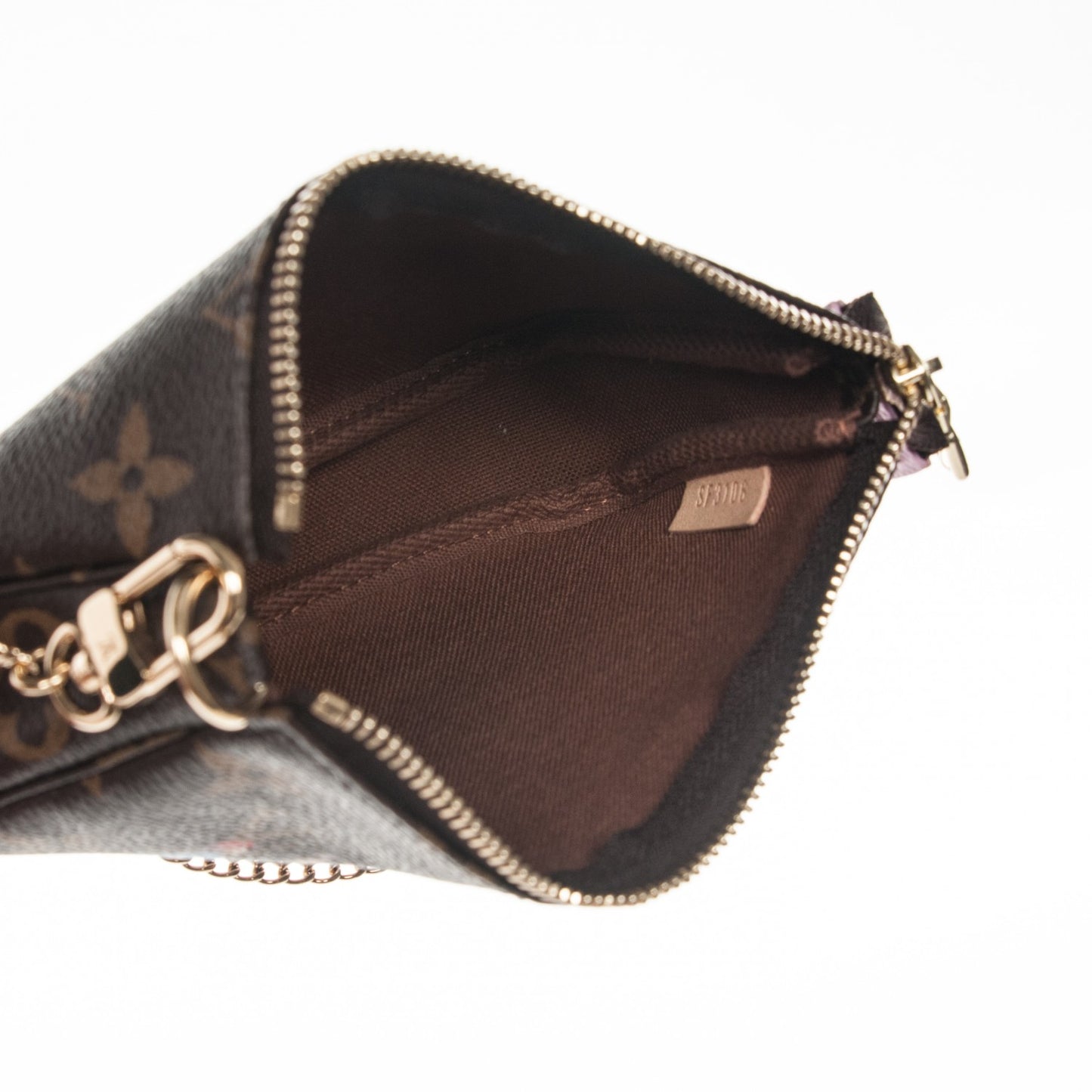 Monogram 2016 Christmas Animation Mini Pochette Accessories Rose Ballerine