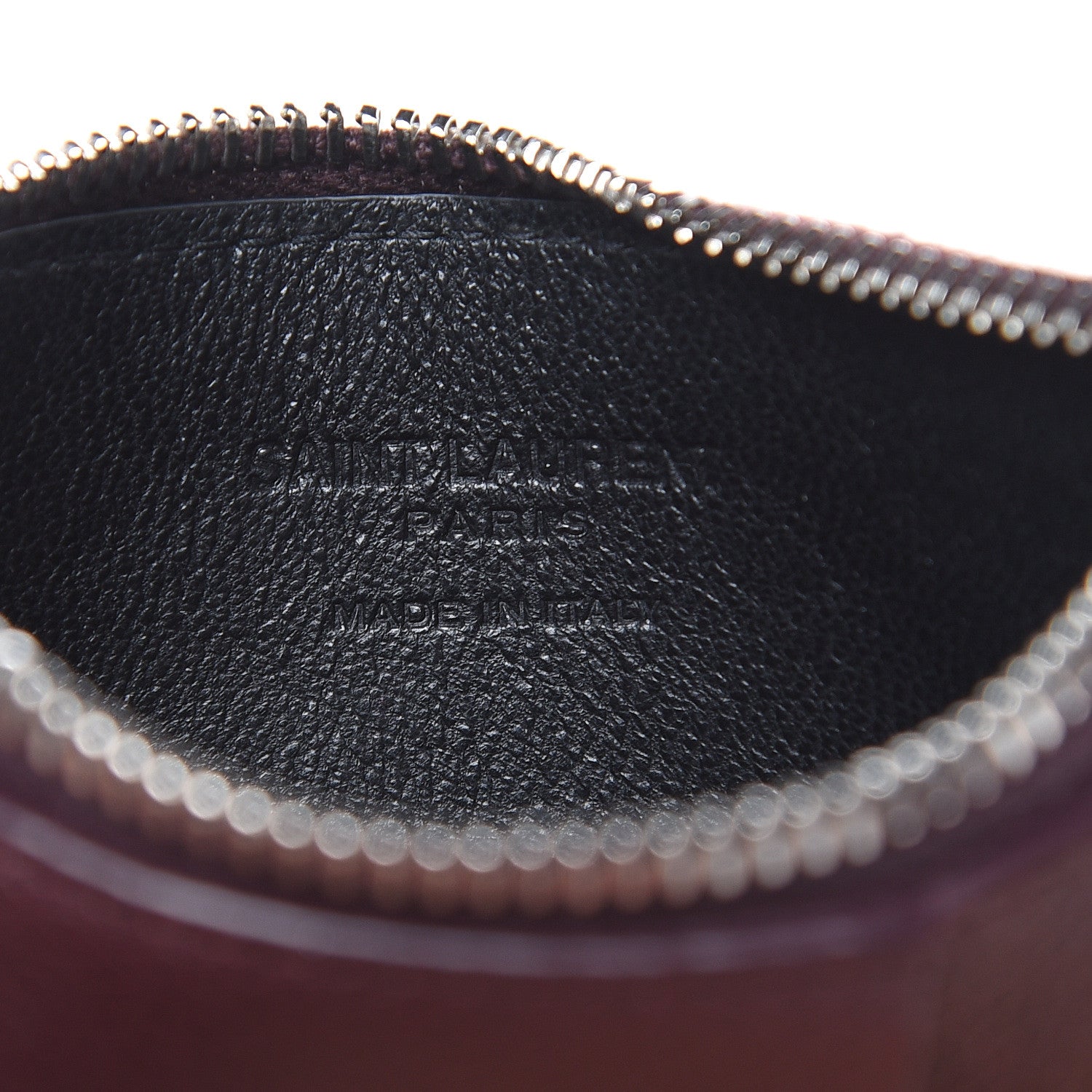 Saint Laurent Grained Calfskin 5 Fragments Zip Pouch Card Holder Bordeaux 6 of 8