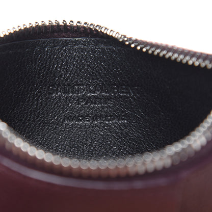 Saint Laurent Grained Calfskin 5 Fragments Zip Pouch Card Holder Bordeaux 6 of 8