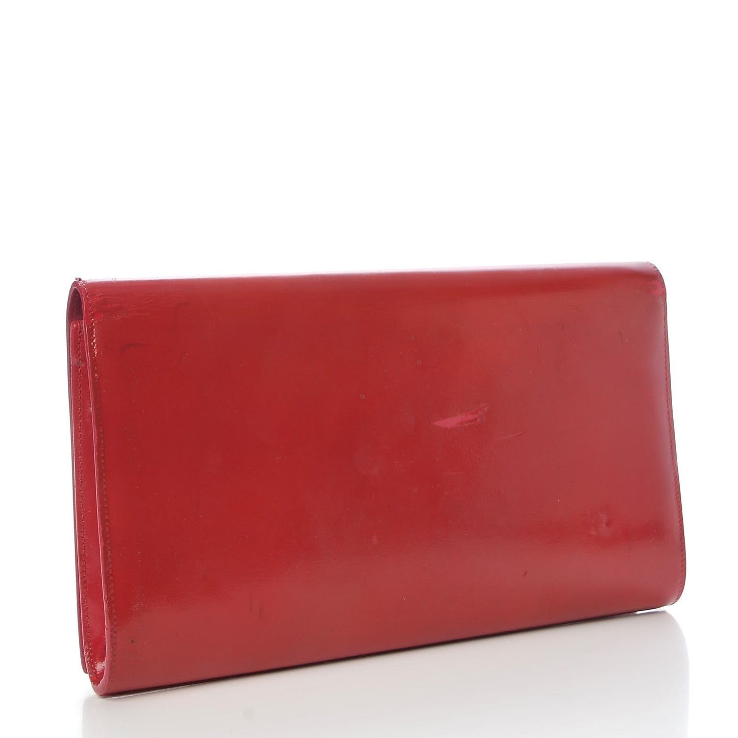 Textured Patent Large Belle De Jour Clutch Fuchsia