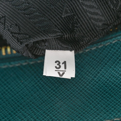Prada Saffiano Lux Mini Double Zip Tote Ottanio 8 of 15