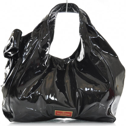 Valentino Garavani Patent Lacca Nuage Hobo Black 1 of 8