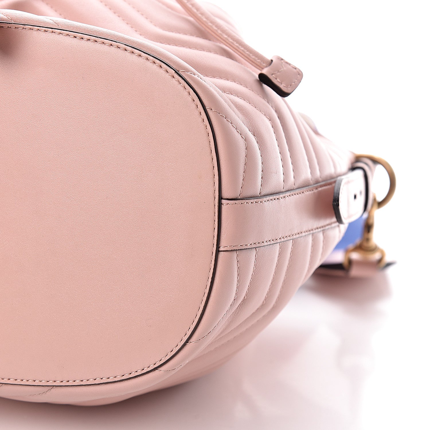 Gucci Calfskin Matelasse Sylvie Web GG Marmont Bucket Bag Perfect Pink 11 of 11