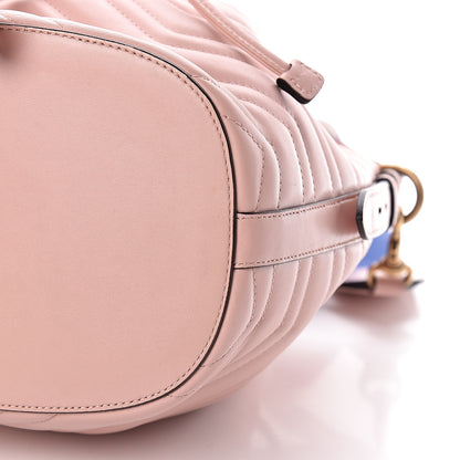 Gucci Calfskin Matelasse Sylvie Web GG Marmont Bucket Bag Perfect Pink 11 of 11