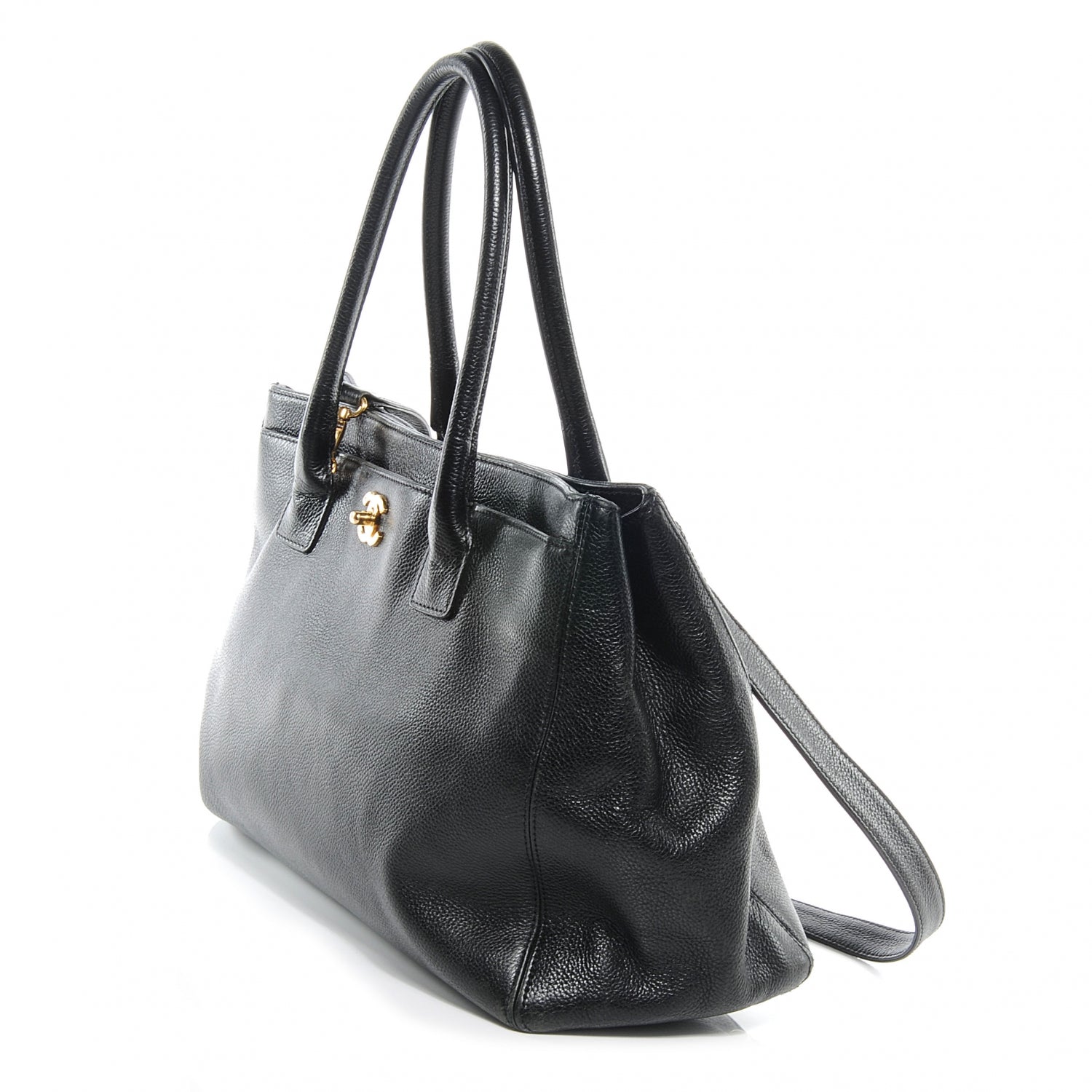 Chanel Calfskin Cerf Executive Shopper Tote Black 3 of 8