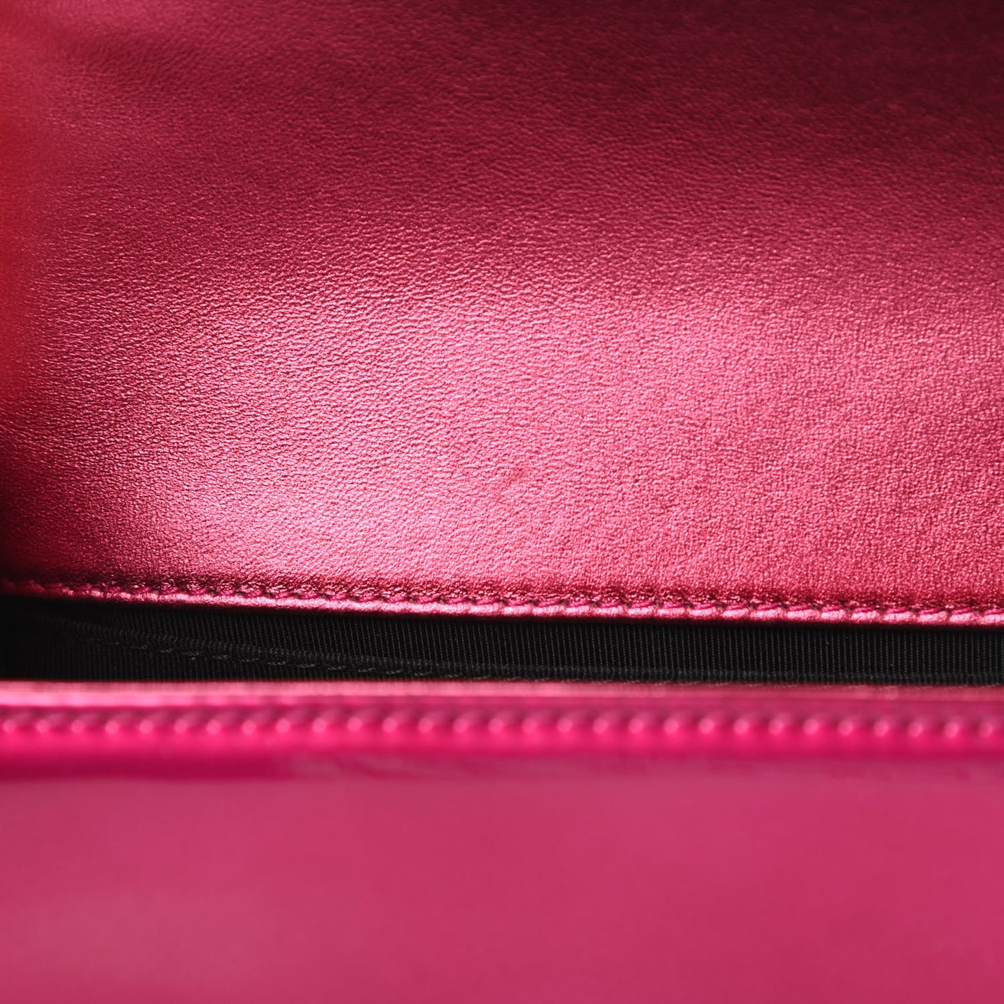 Metallic Patent Calfskin Quilted Small Boy Flap Pink