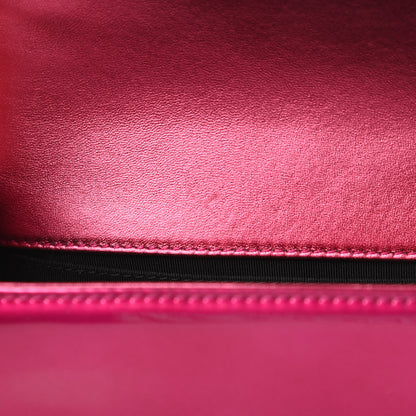 Chanel Metallic Patent Calfskin Quilted Small Boy Flap Pink 12 of 13