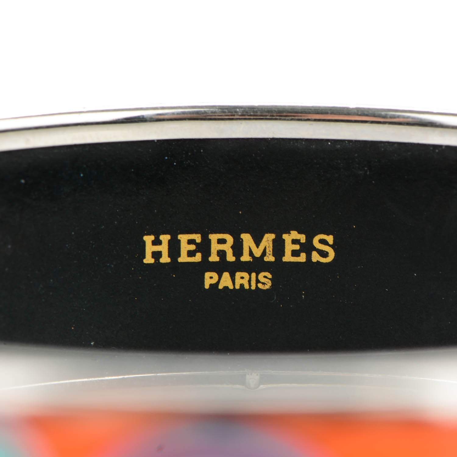 Hermes Enamel Printed Wide Tohu Bohu Bracelet 70 Orange 3 of 5