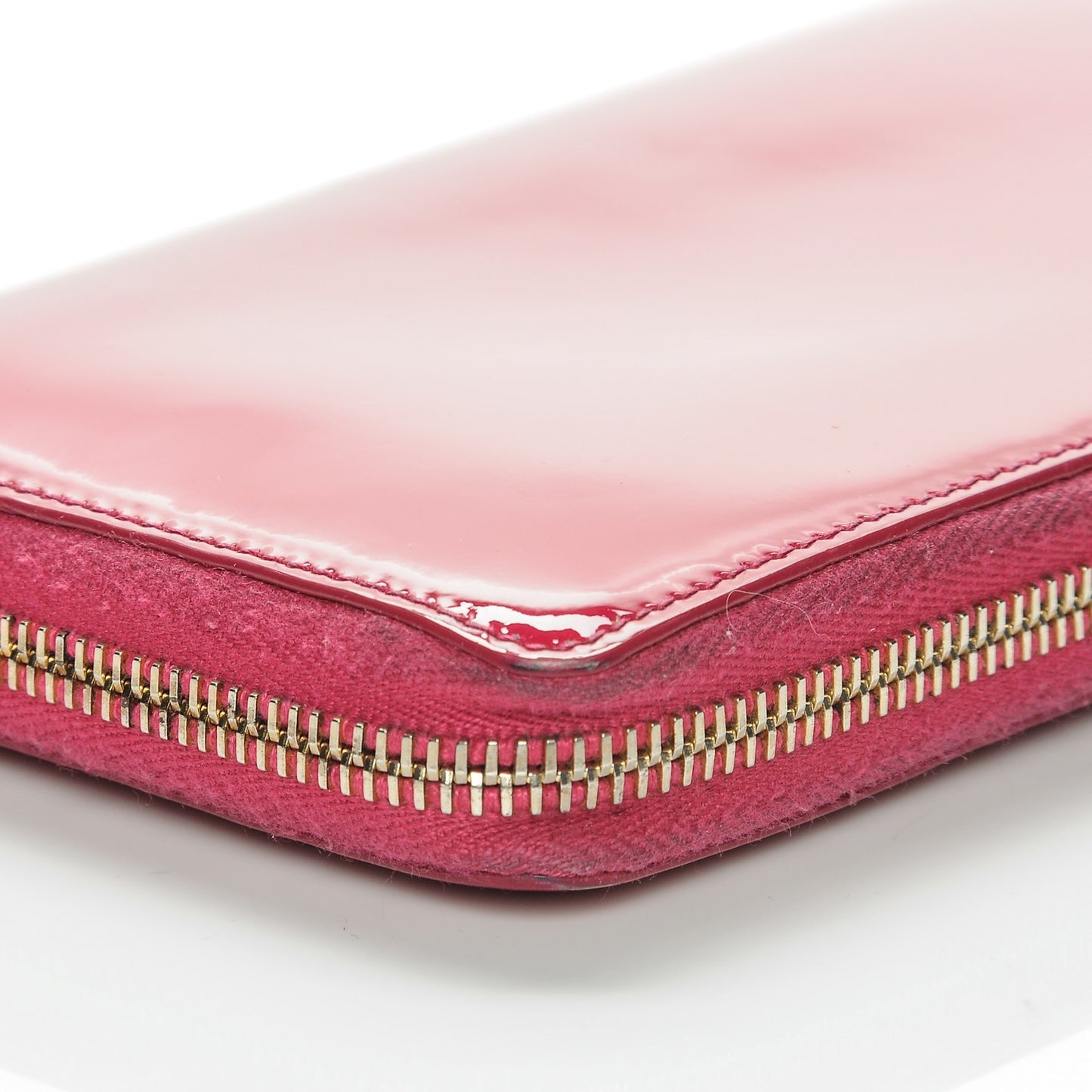 Patent Belle De Jour Zip Around Wallet Fuchsia