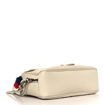 Gucci Calfskin Matelasse Sylvie Web Small GG Marmont Top Handle Shoulder Bag White 4 of 9