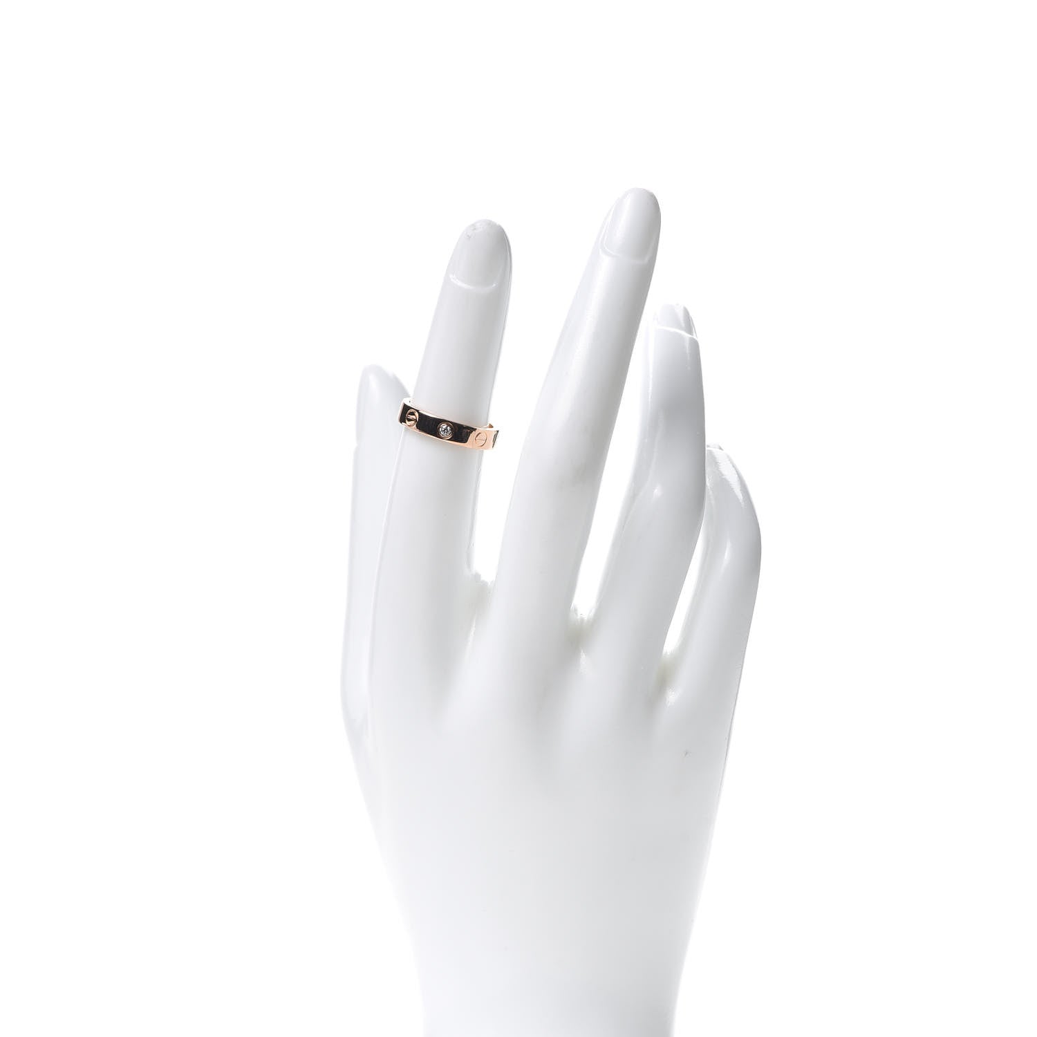 Cartier 18K Pink Gold Diamond 4mm LOVE Wedding Band Ring 49 4.75 2 of 5