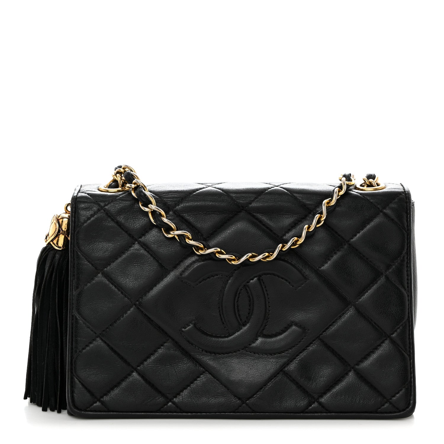 Chanel Lambskin Quilted Tassel Camera Case Black 1 of 11