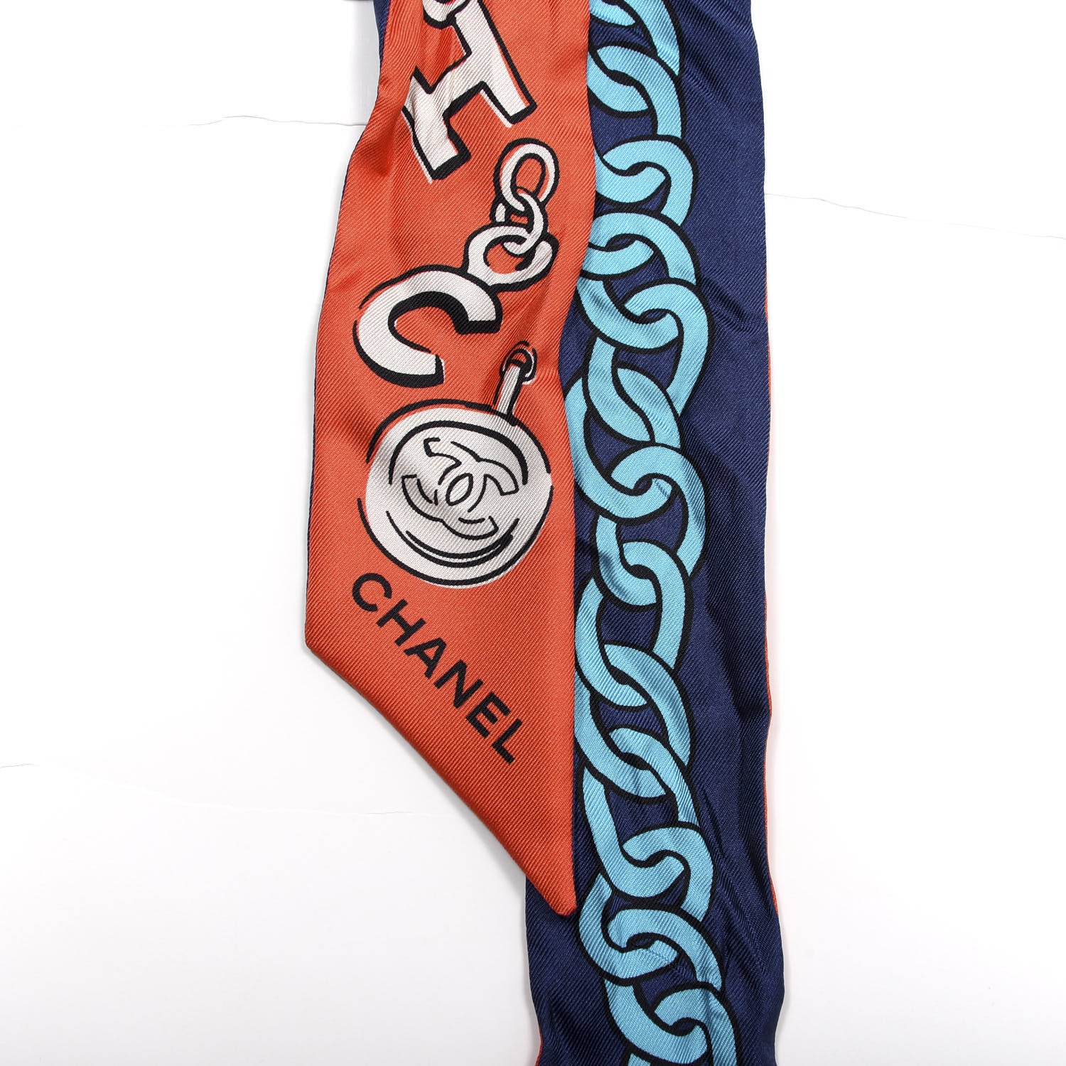 Chanel Silk Charms CC Slim Bandeau Orange Multicolor 2 of 4