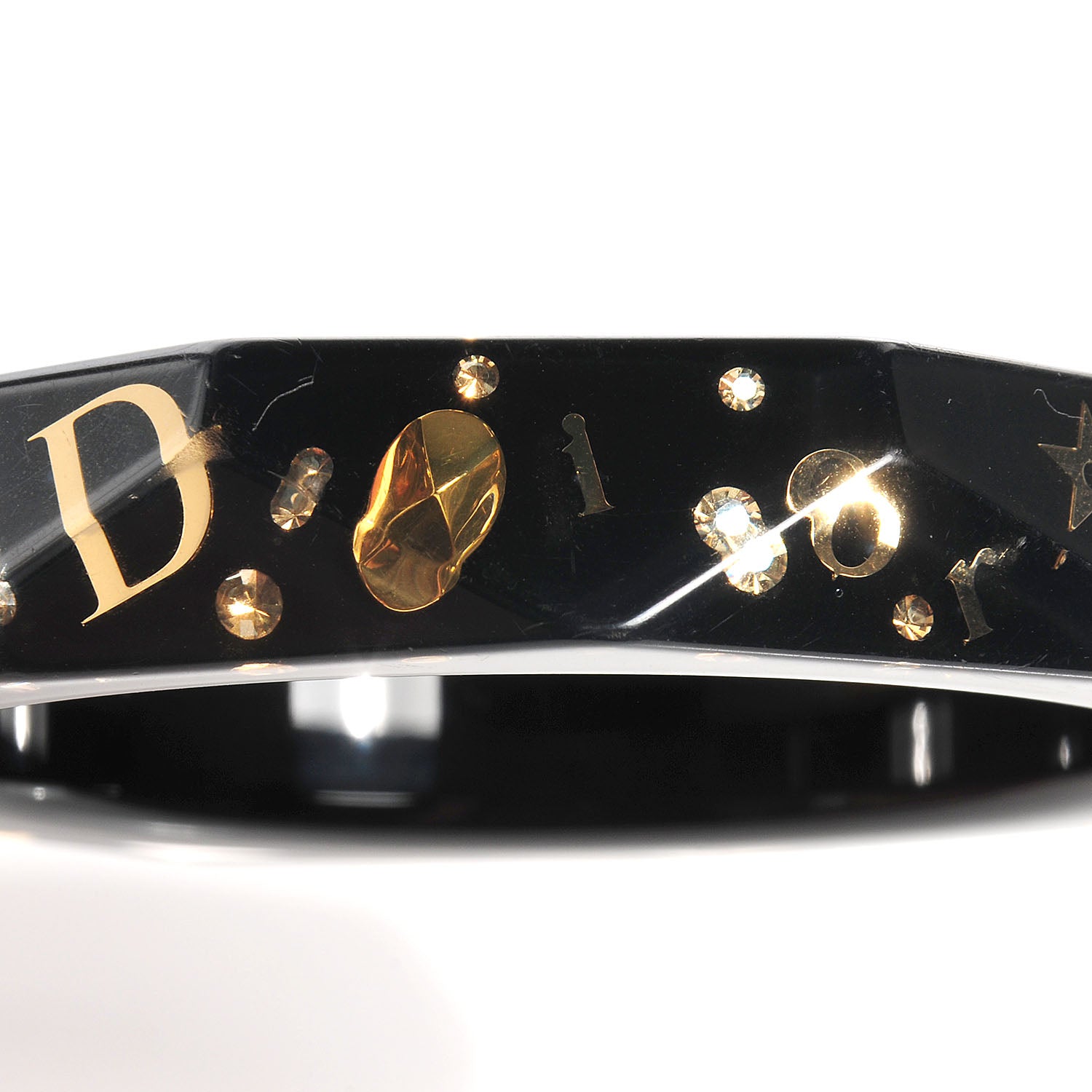 Christian Dior Resin Swarovski Bracelet Small Black 4 of 4