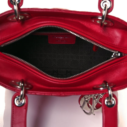 Christian Dior Lambskin Cannage Medium Lady Dior Red 12 of 25