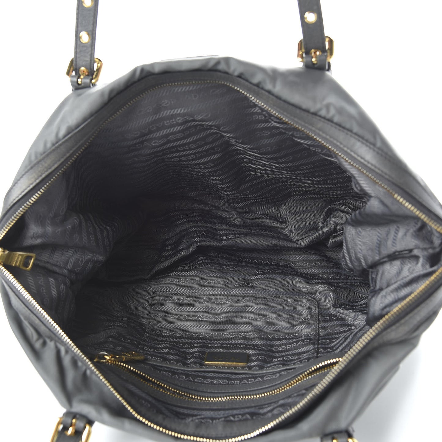 Tessuto Nylon Saffiano Tote Grey
