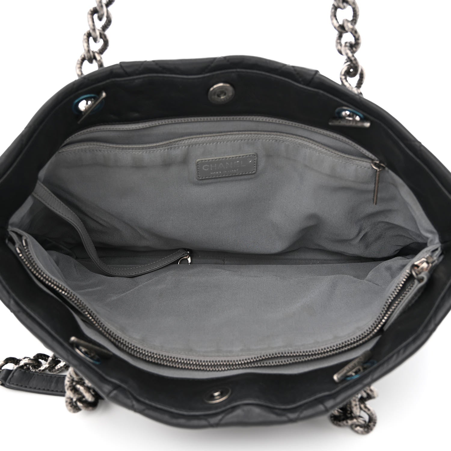 Chanel Calfskin Quilted Large Coco Pleats Tote Black 5 of 12
