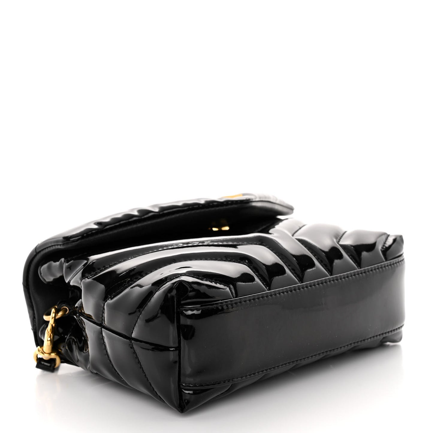 Patent Y Quilted Monogram Toy Loulou Crossbody Bag Black
