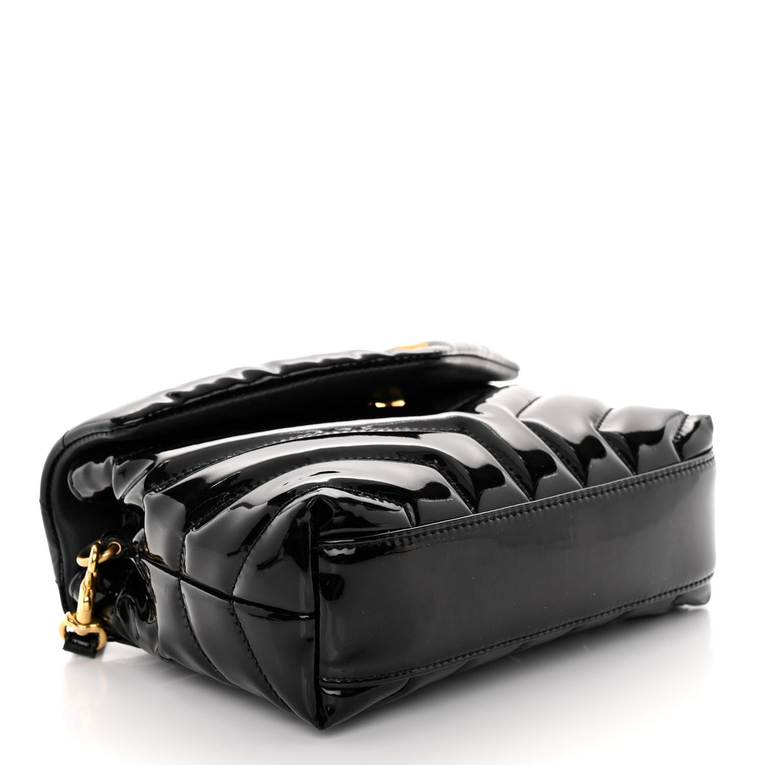Saint Laurent Patent Y Quilted Monogram Toy Loulou Crossbody Bag Black 4 of 10