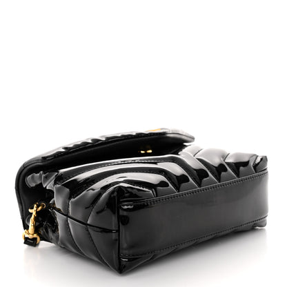 Saint Laurent Patent Y Quilted Monogram Toy Loulou Crossbody Bag Black 4 of 10
