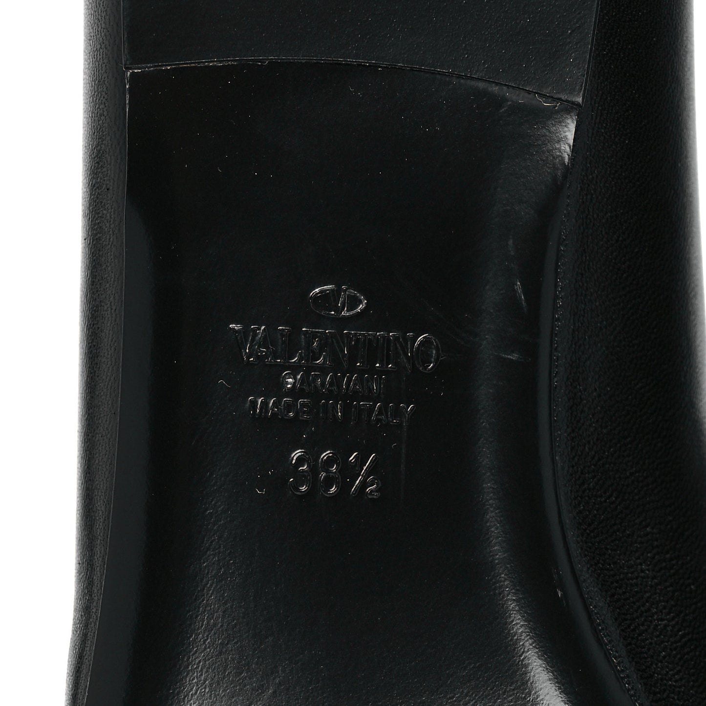 Nappa Stud Sign Loafers 38.5 Black
