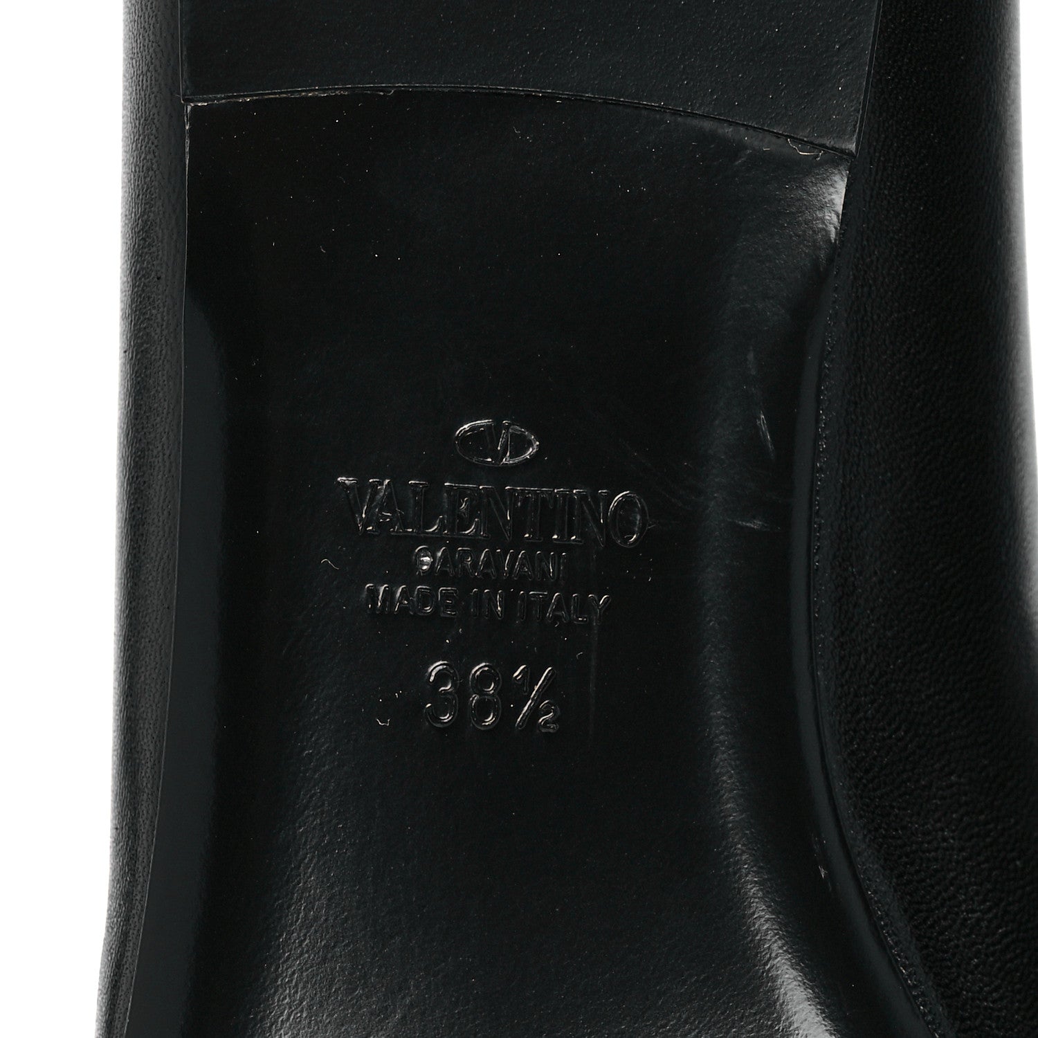 Valentino Garavani Nappa Stud Sign Loafers 38.5 Black 6 of 9