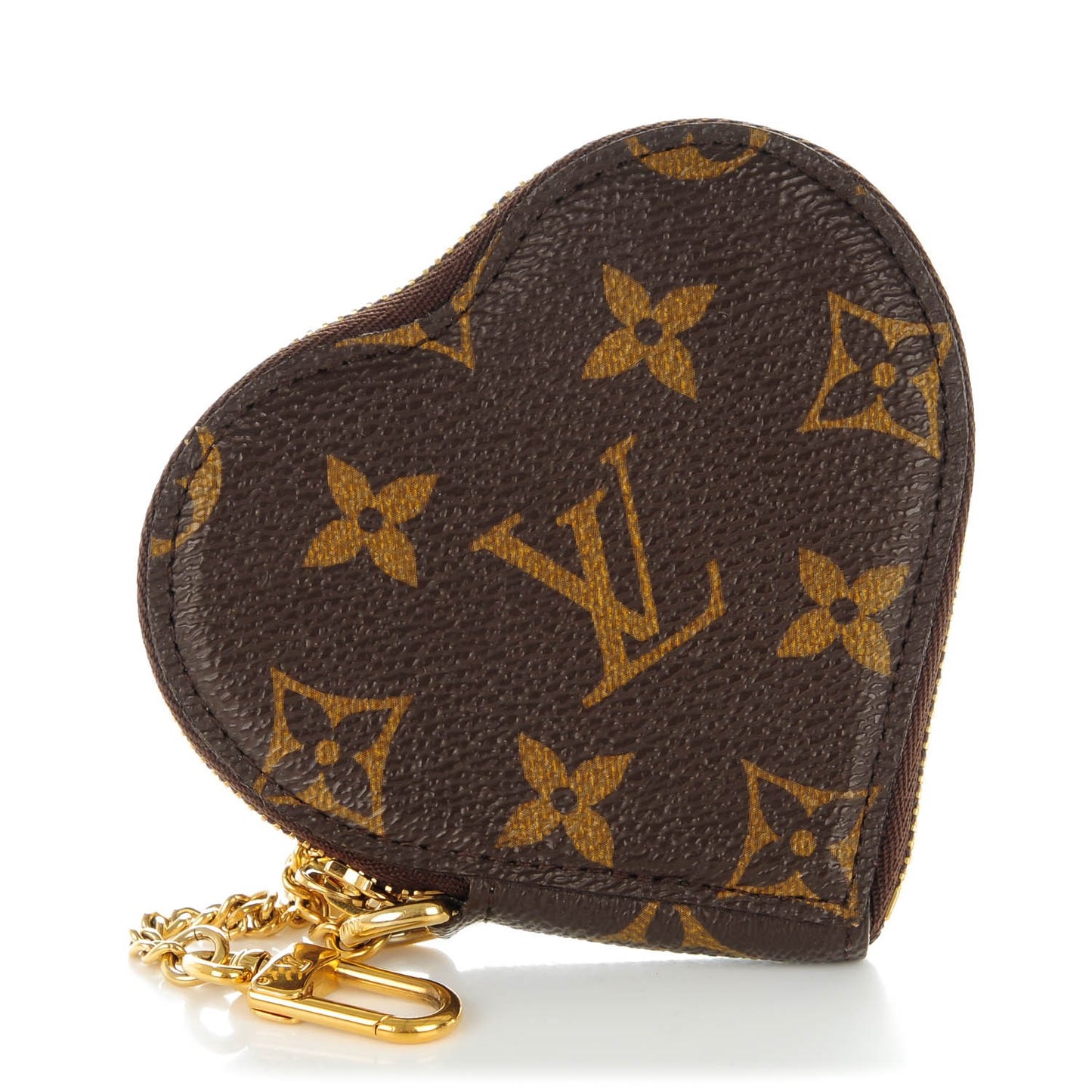 Monogram Leopard Coeur Heart Coin Purse Blanc Corail