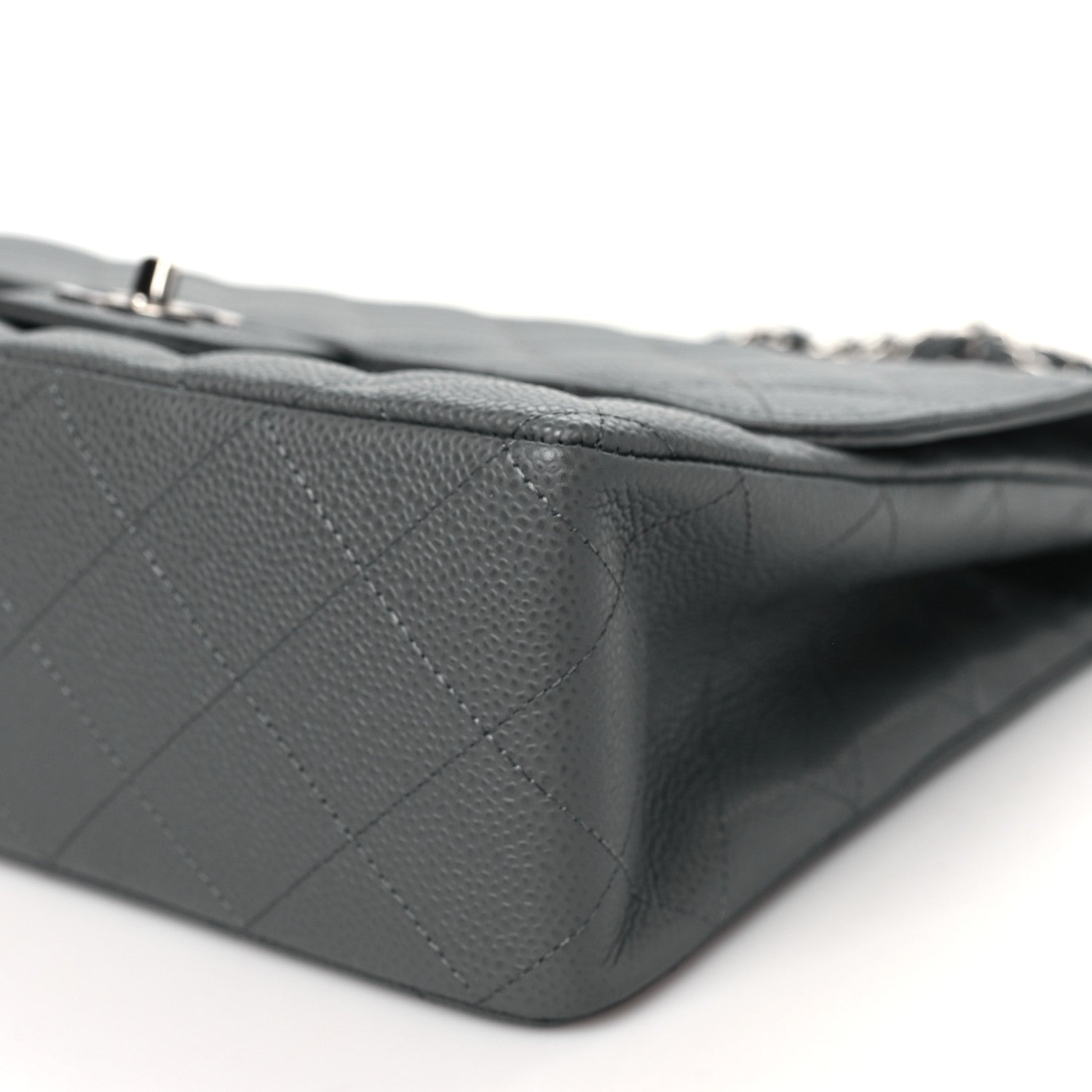 Chanel Caviar Quilted Jumbo Single Flap Grey 10 of 11