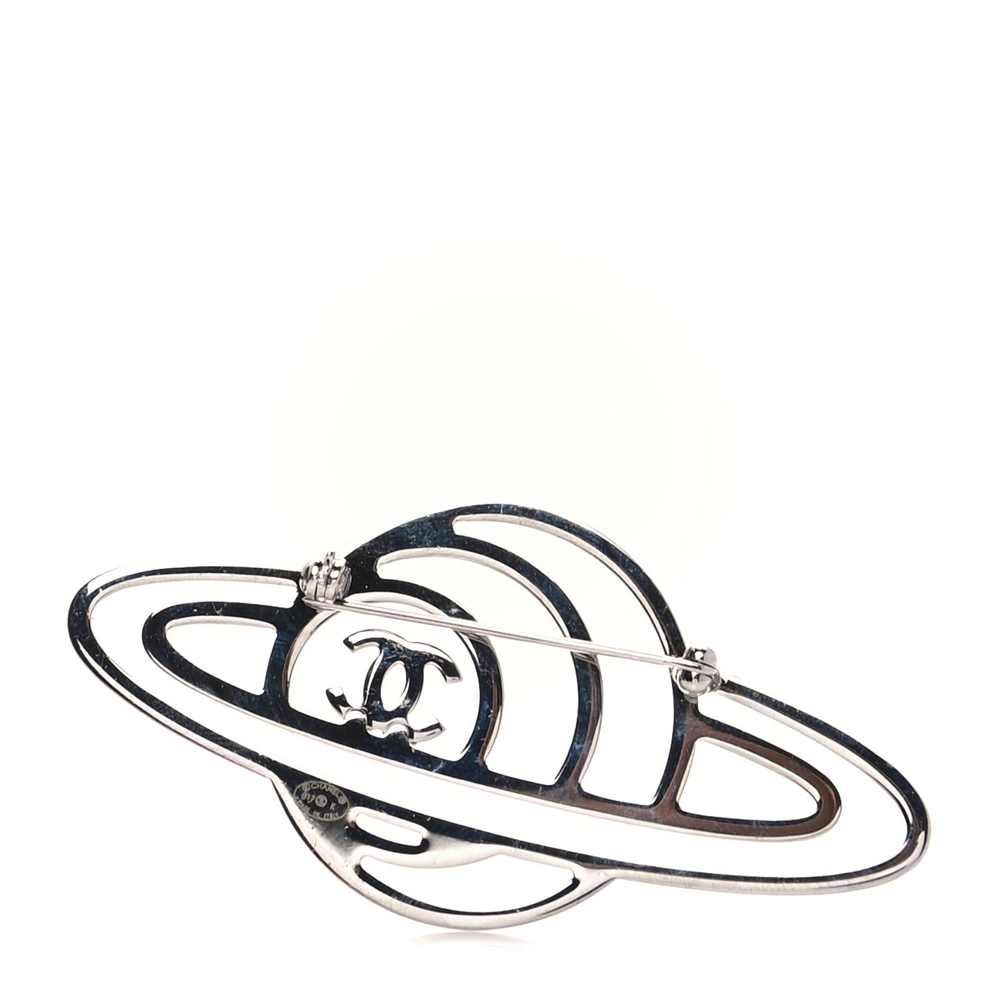 Crystal CC Planet Brooch Purple Light Blue Silver