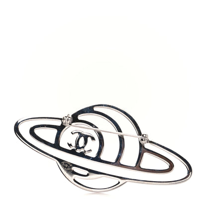 Chanel Crystal CC Planet Brooch Purple Light Blue Silver 3 of 4