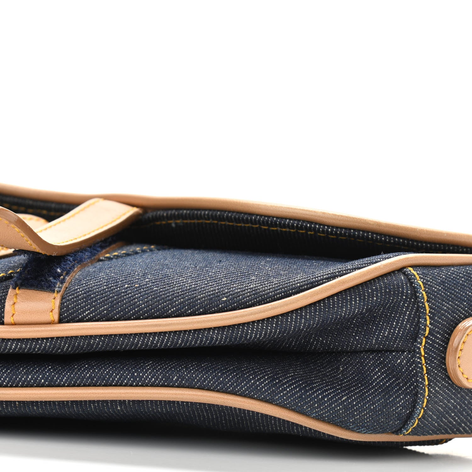 Christian Dior Denim Calfskin Saddle Bag Blue 10 of 17