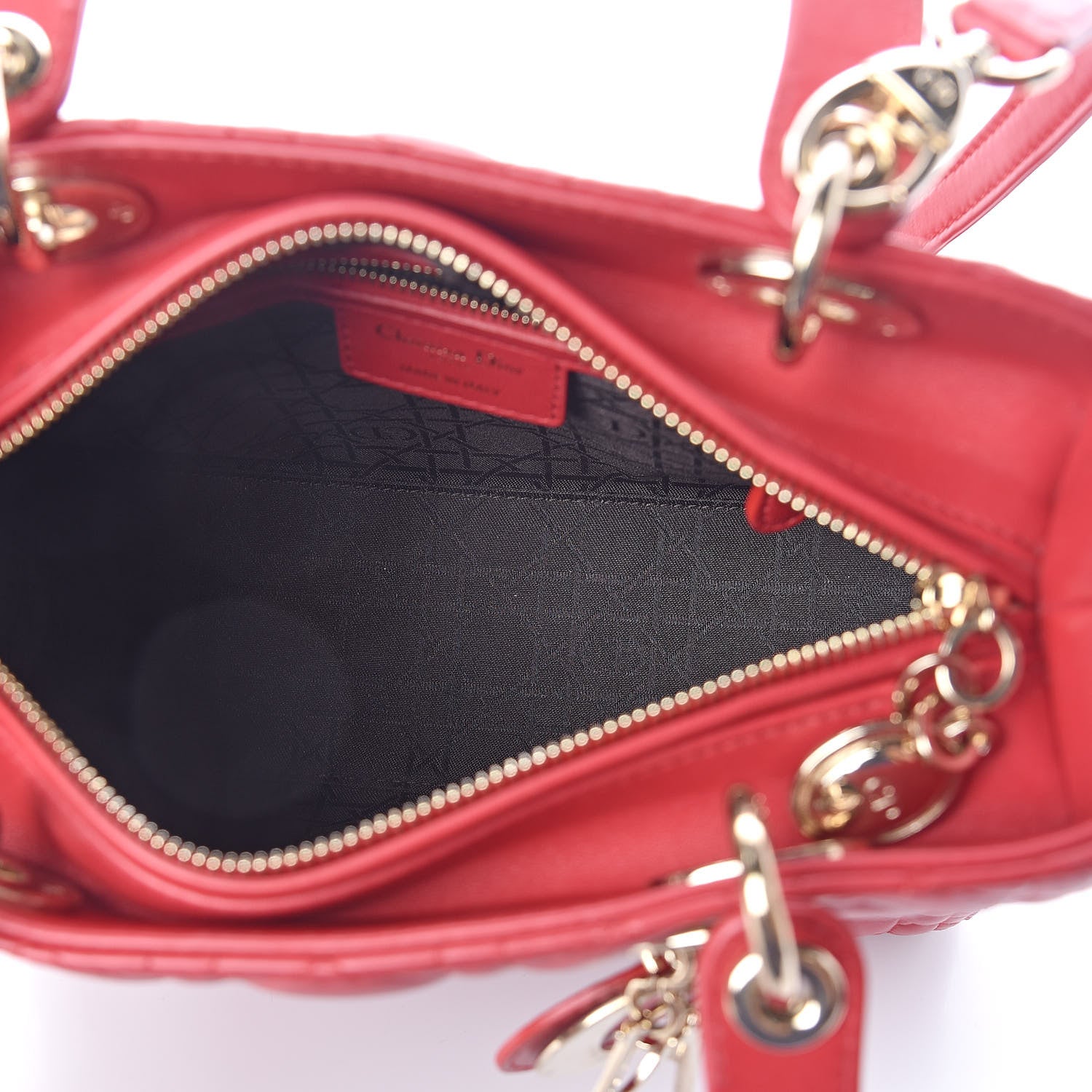 Christian Dior Lambskin Cannage Medium Lady Dior Red 5 of 8