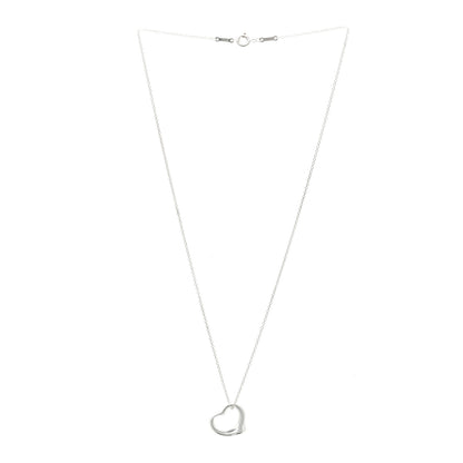 Tiffany Sterling Silver 16mm Elsa Peretti Open Heart Pendant Necklace 3 of 5