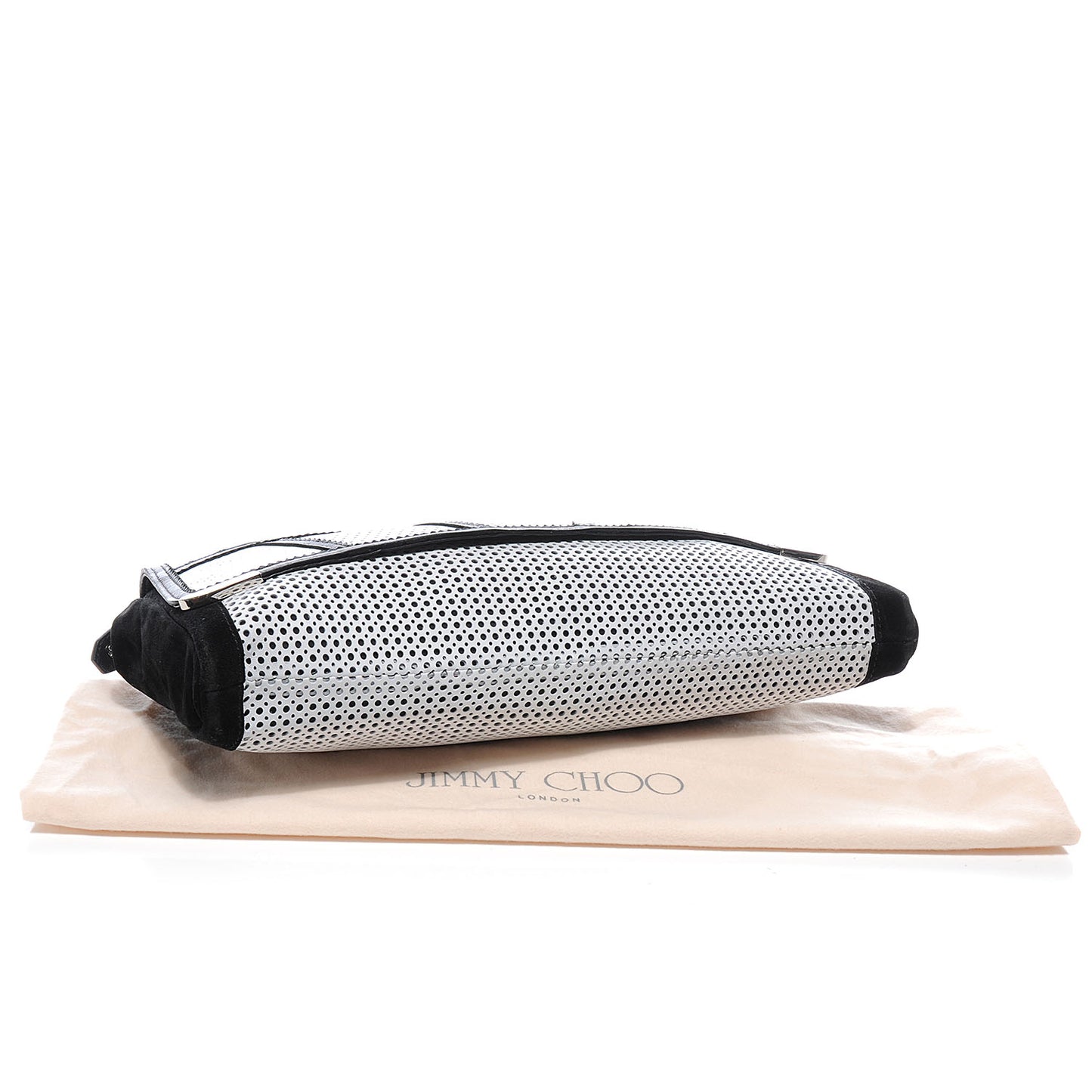 Perforated Leather Ally Mixed Media Patchwork Clutch