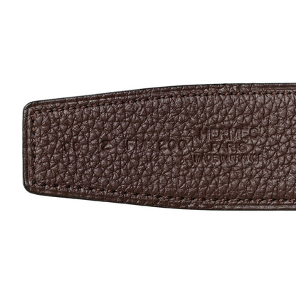 Hermes Togo Swift 32mm H d'Ancre Belt 95 38 Chocolate Black 3 of 5