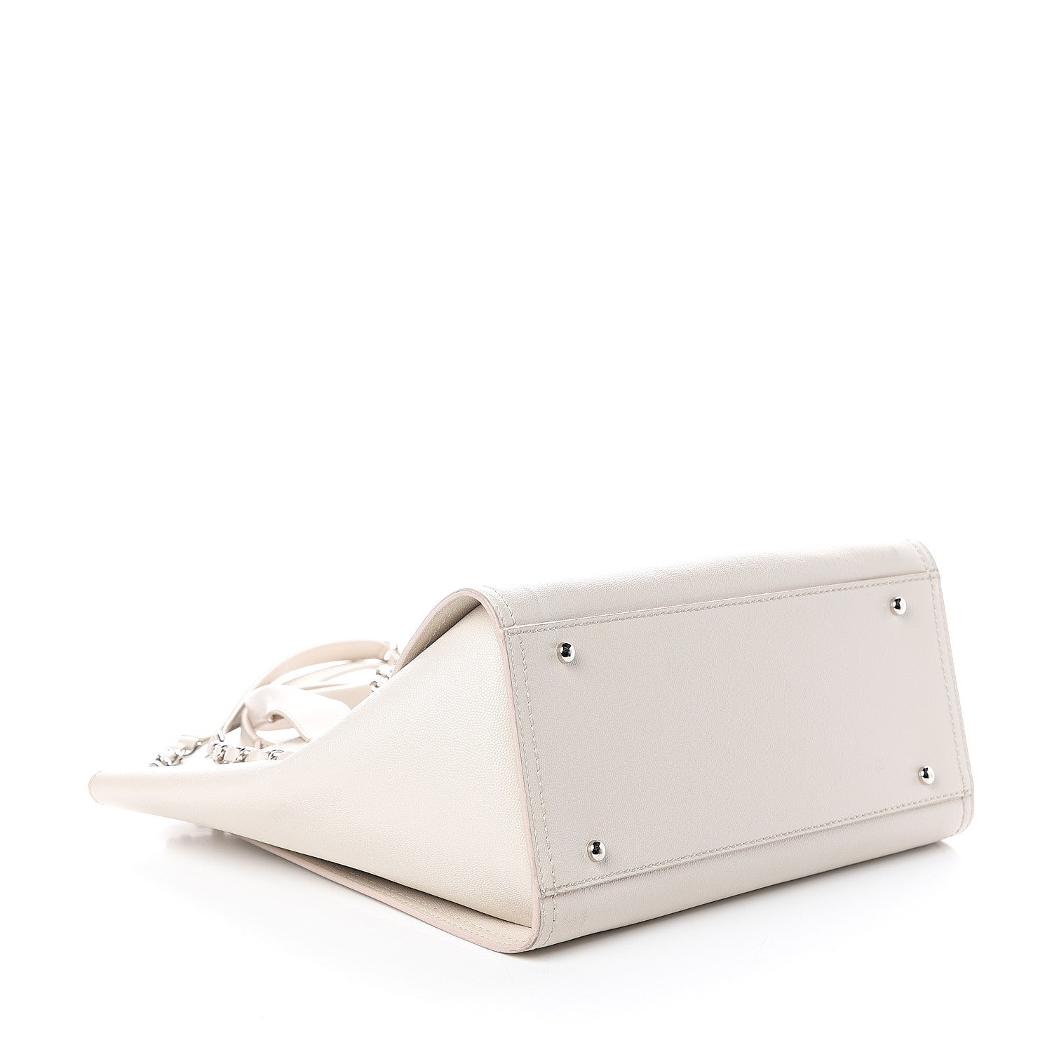 Chanel Caviar Small Studded Deauville Tote Ivory 3 of 9