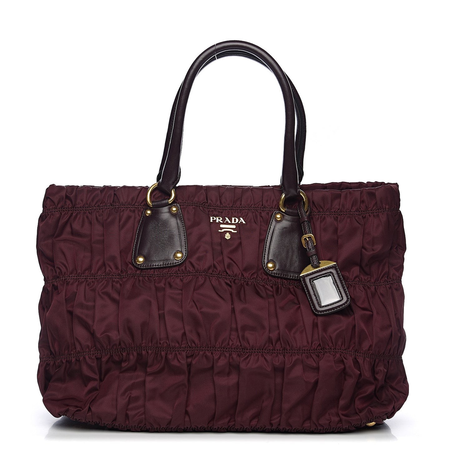 Tessuto Nylon Dressy Gaufre Tote Bordeaux