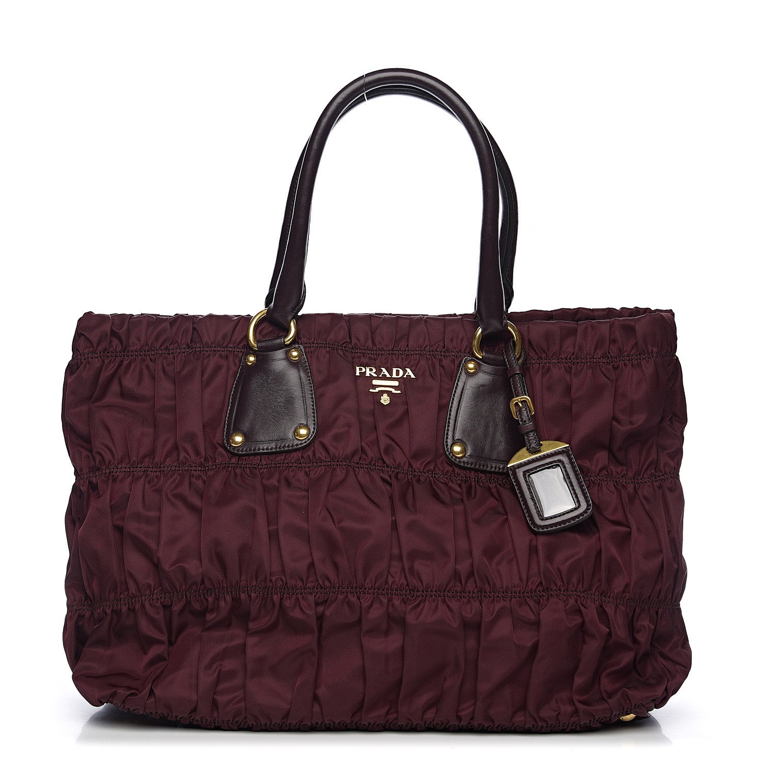 Prada Tessuto Nylon Dressy Gaufre Tote Bordeaux 1 of 8