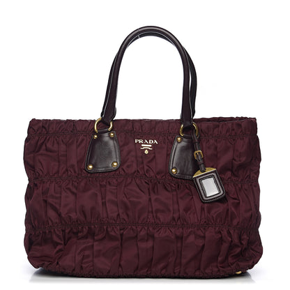 Prada Tessuto Nylon Dressy Gaufre Tote Bordeaux 1 of 8