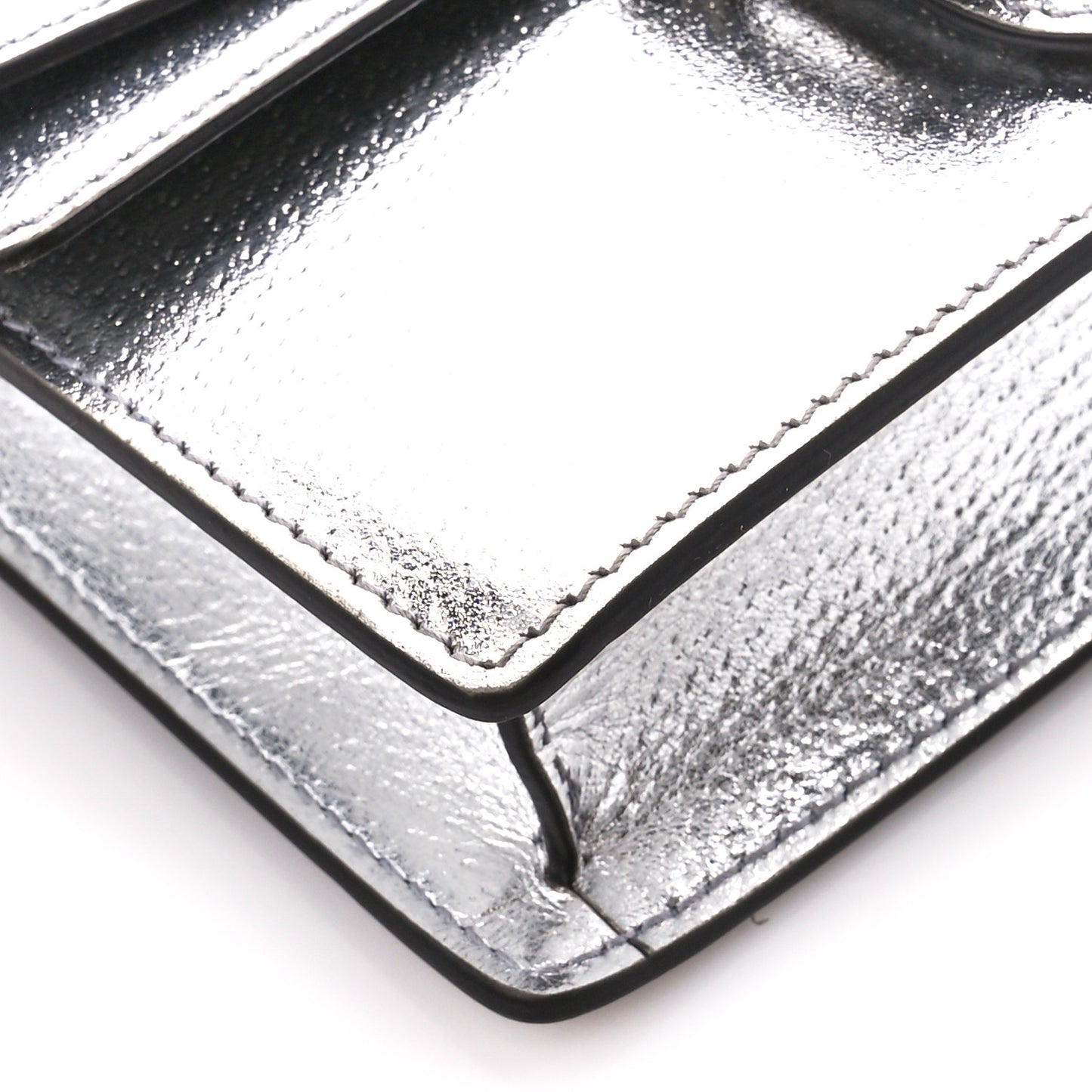 Metallic Calfskin Super Mini Dionysus Shoulder Bag Silver