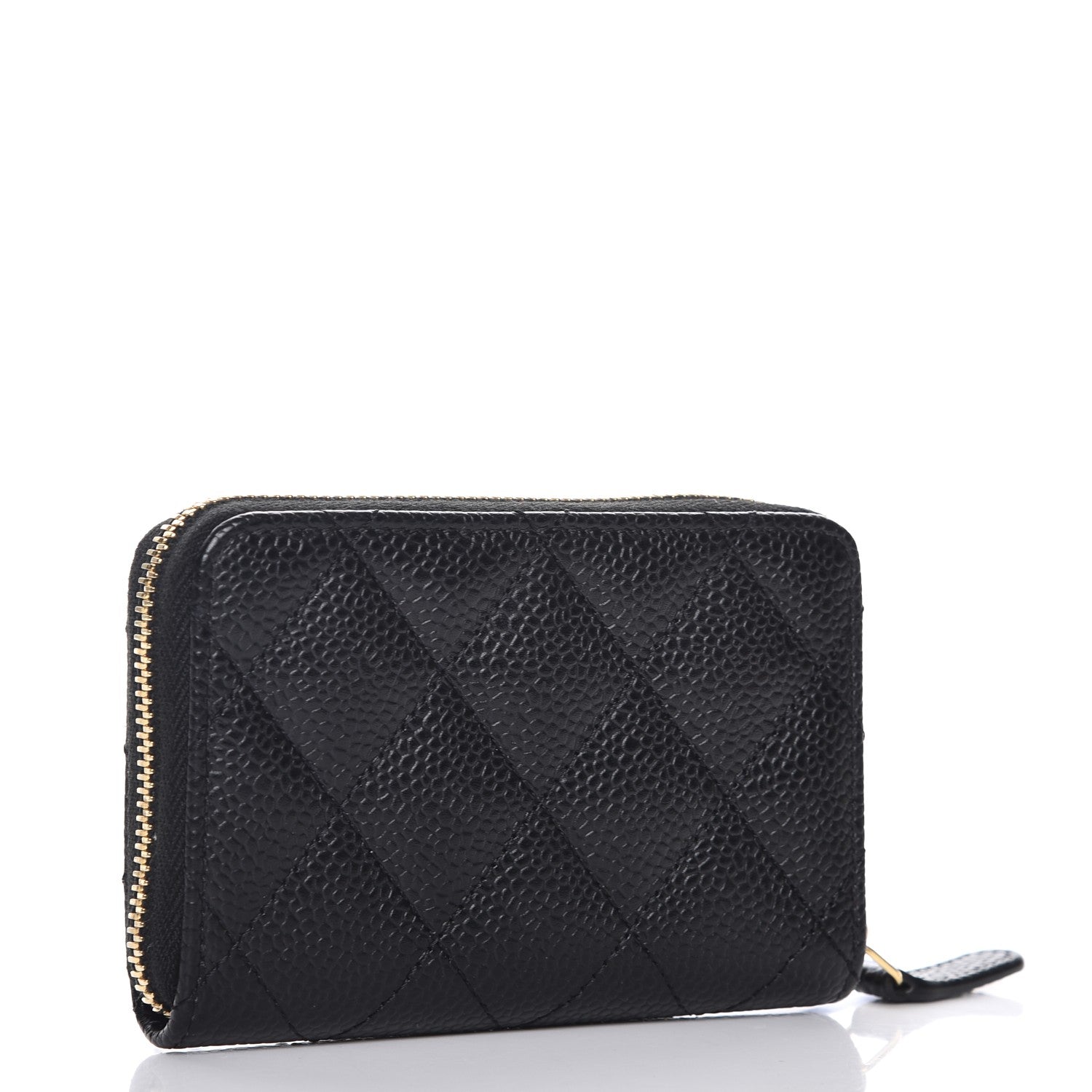 Chanel Caviar Quilted Zip Coin Purse Black 3 of 7
