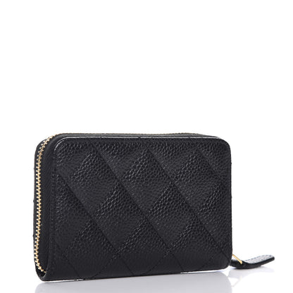 Chanel Caviar Quilted Zip Coin Purse Black 3 of 7