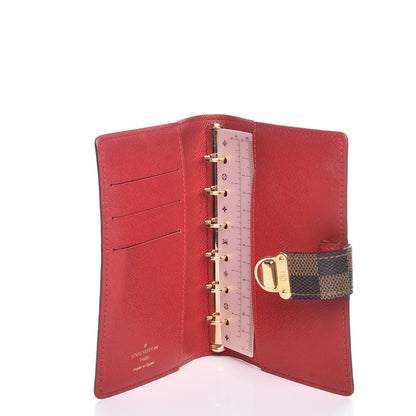 Louis Vuitton Damier Ebene Koala Small Ring Agenda Cover Red 5 of 8