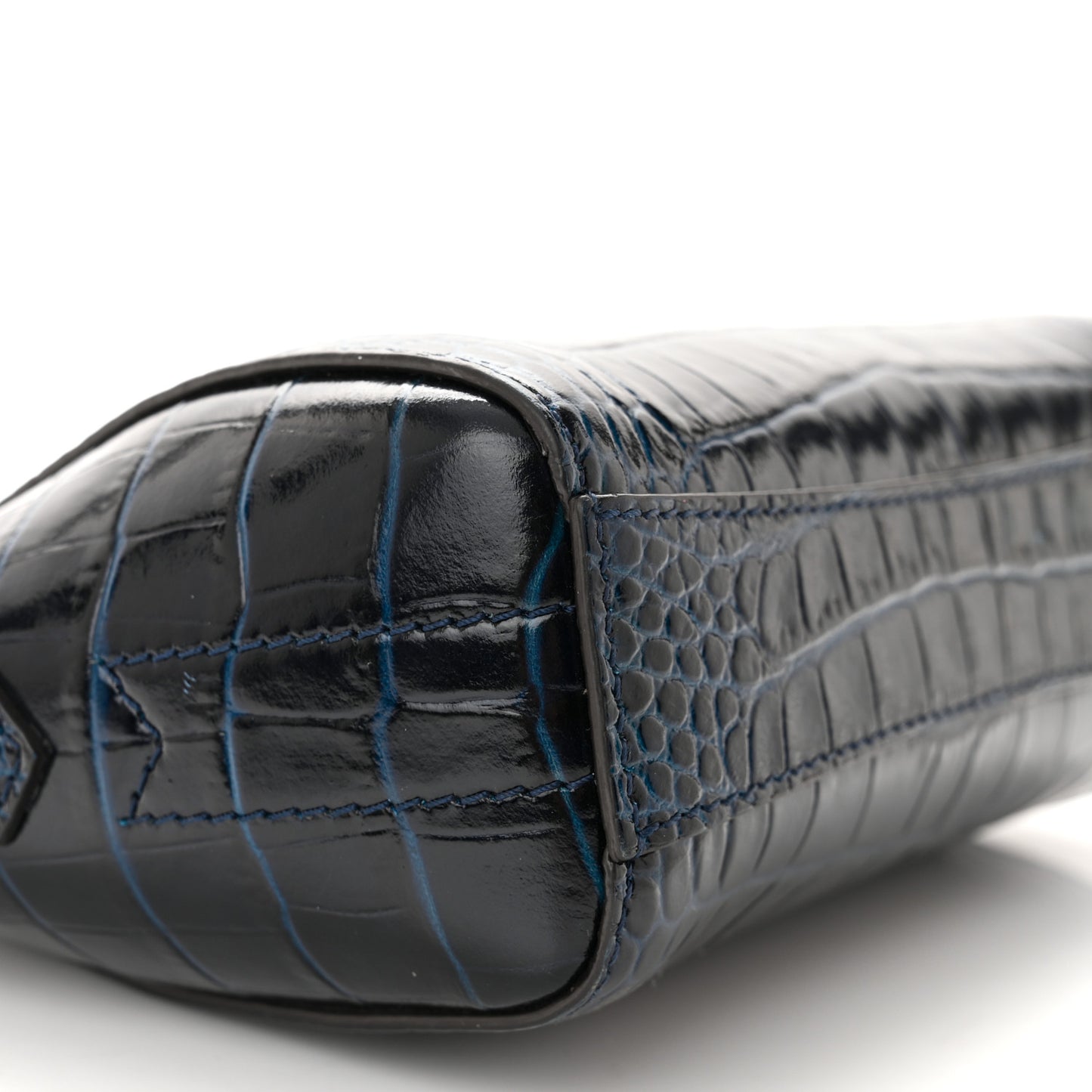 Calfskin Crocodile Embossed Nano Antigona Navy