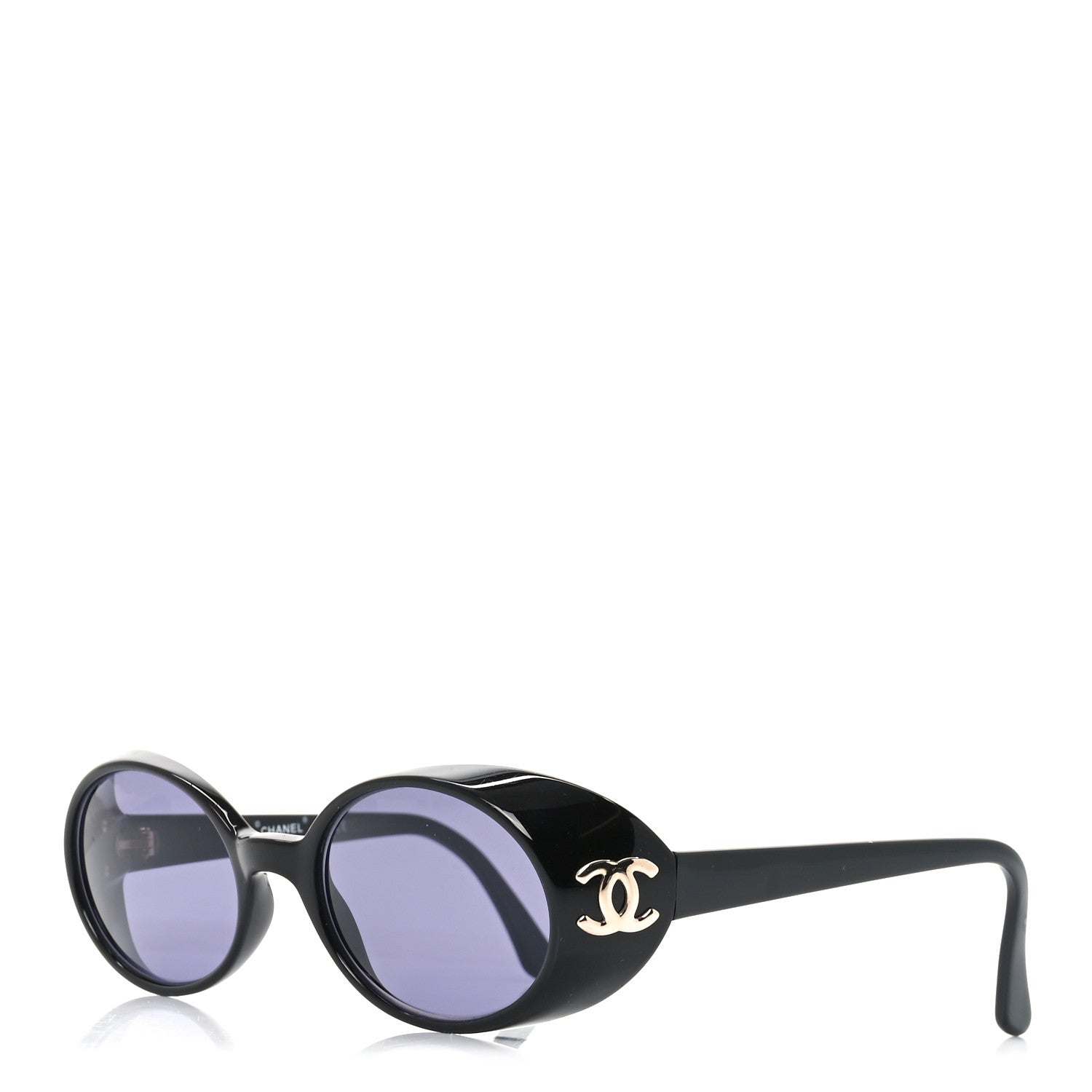 Chanel Acetate CC Logo Round Sunglasses 05976 Black 1 of 7